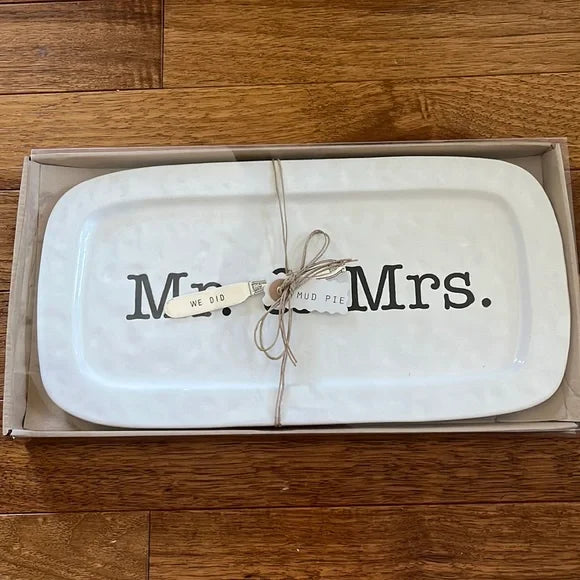 Mr. & Mrs. Ceramic Tray Set