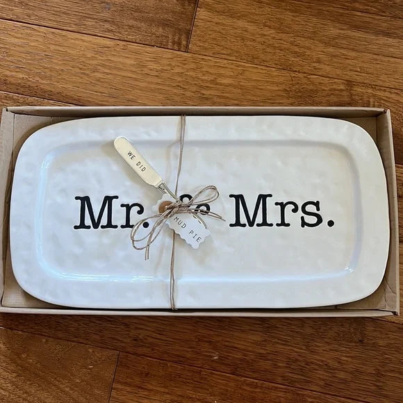 Mr. & Mrs. Ceramic Tray Set