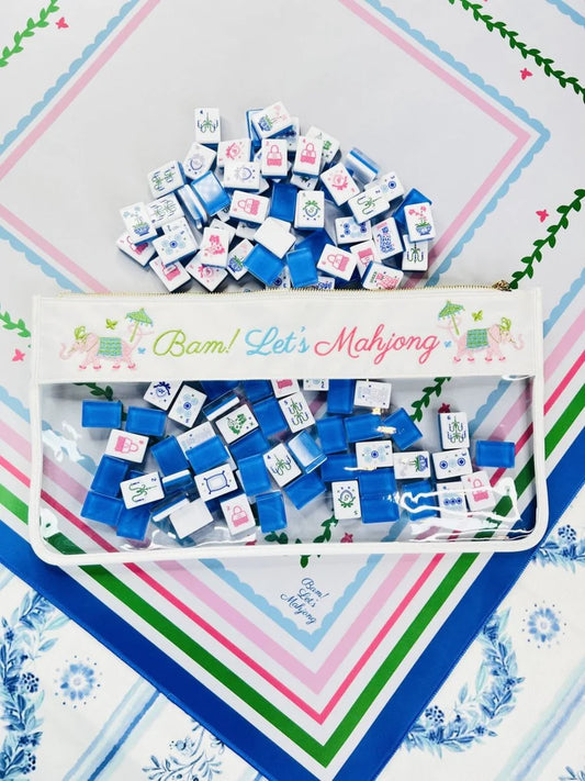 Embroidered Mahjong Clear Bag