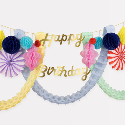 "Happy Birthday" Honeycomb Party Garland