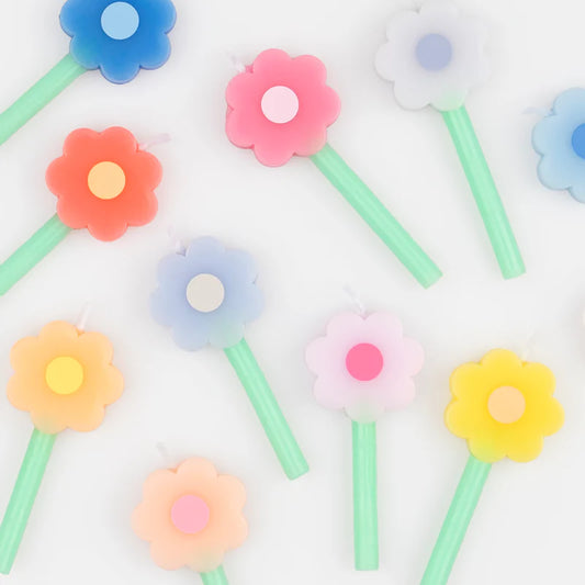 Rainbow Mini Daisy Candles