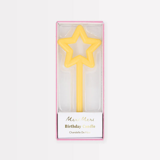 Slim Yellow Star Cake Candle