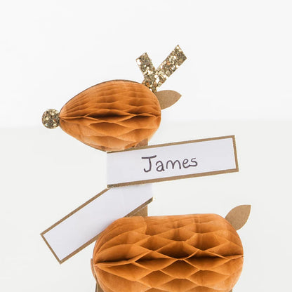 Honeycomb Reindeer Placecards