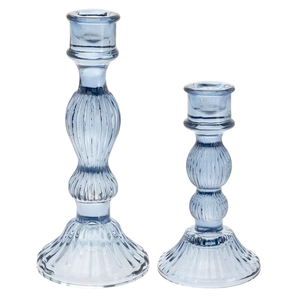 Sea Glass Candle Stick Holder - Set of Two