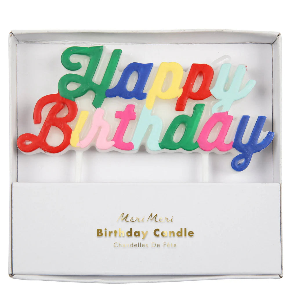 Multicolor Happy Birthday Candle