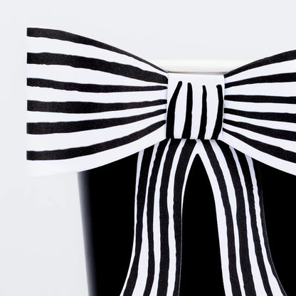 Meri Meri Black & White Striped Bow Cups
