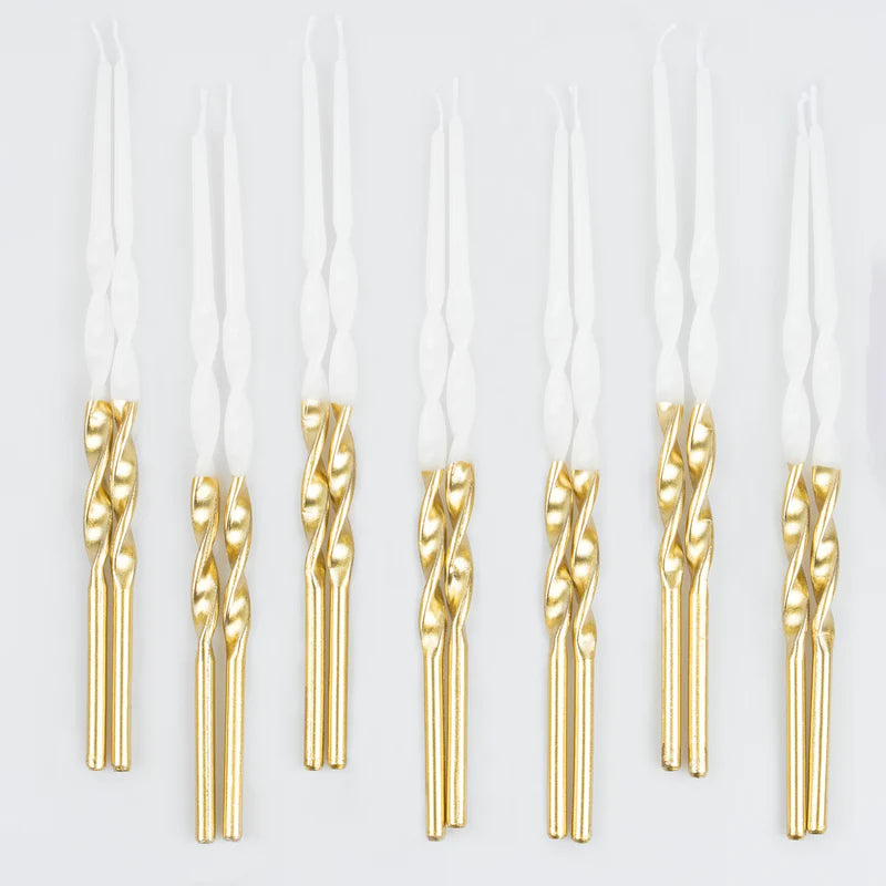 Meri Meri Party Decor Gold Dipped Twisted Birthday Candles