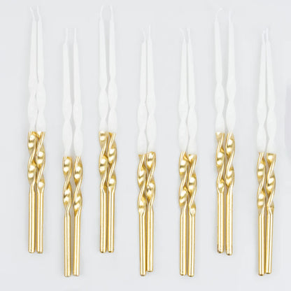 Meri Meri Party Decor Gold Dipped Twisted Birthday Candles