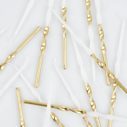 Meri Meri Party Decor Gold Dipped Twisted Birthday Candles