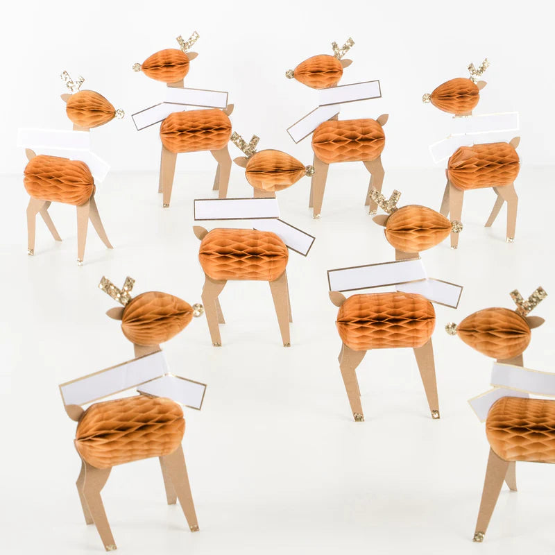 Honeycomb Reindeer Placecards