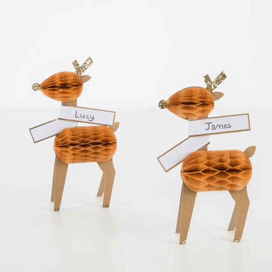 Honeycomb Reindeer Placecards