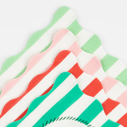 Holiday Striped Cocktail Napkins