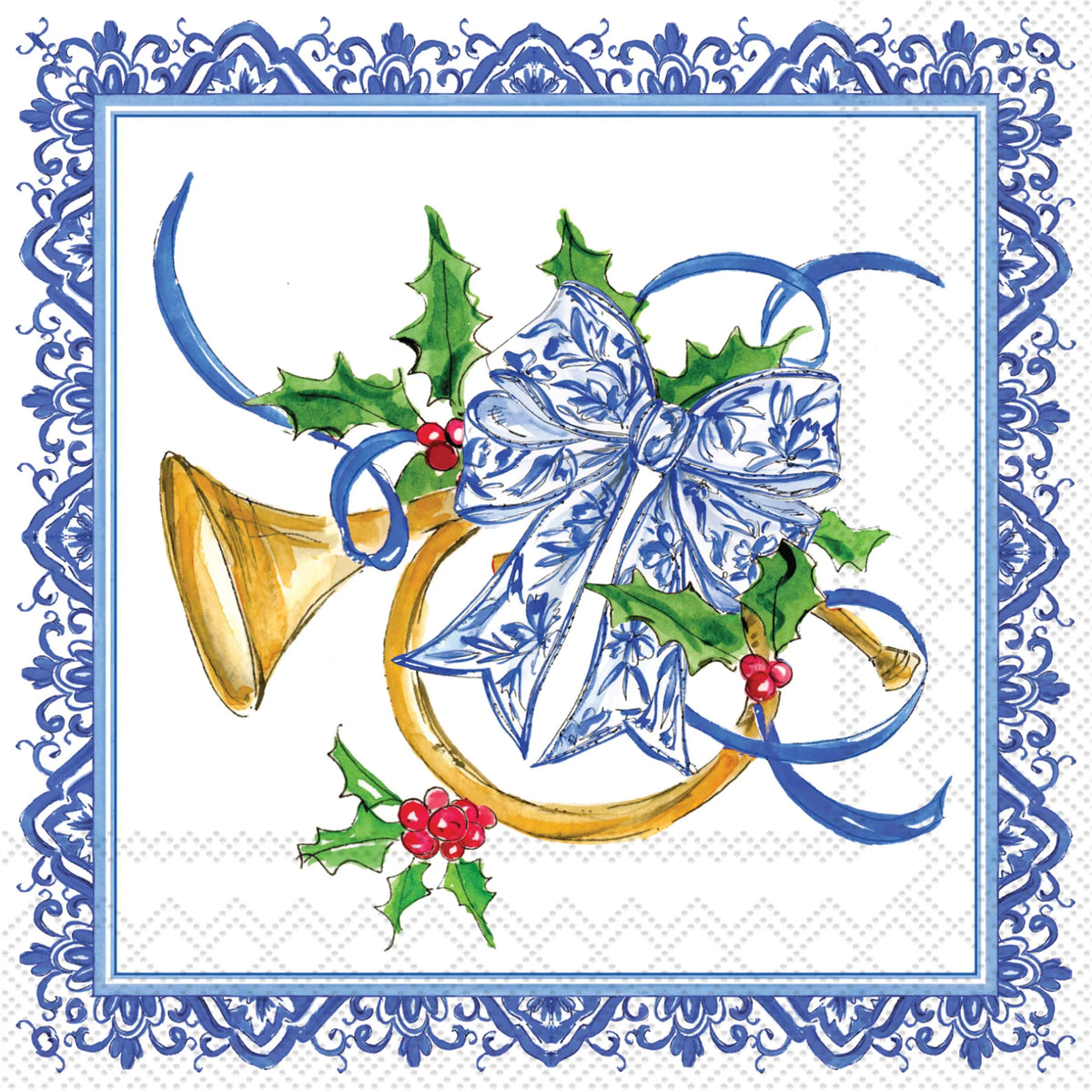 Blue Angels and Horn Cocktail Napkins