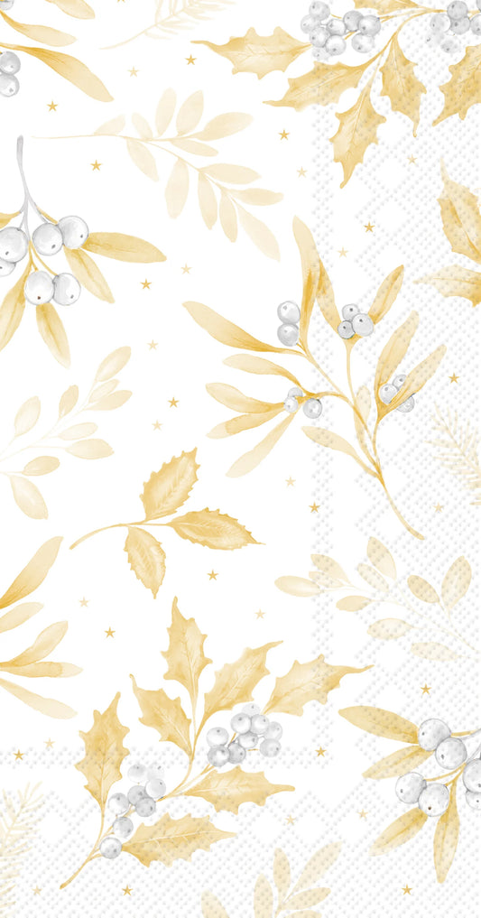 Branches Of Harmony White Gold Guest Towels