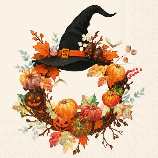Witch Wreath Cocktail Napkin