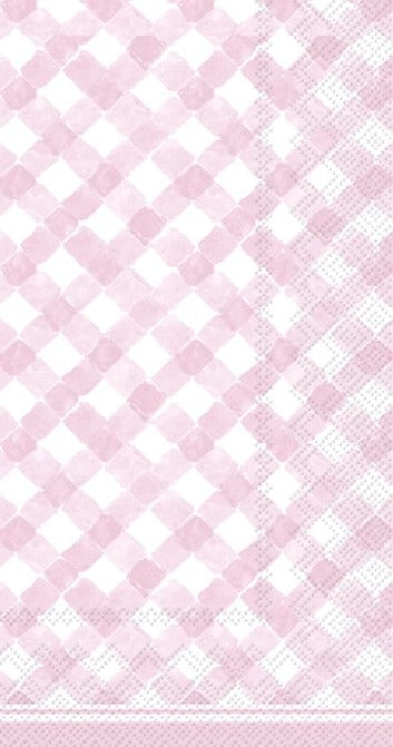 Paper Guest Towels 16 Count Gingham Light Rose