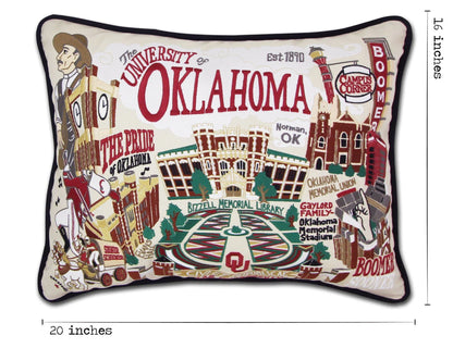 Oklahoma, University of Collegiate Embroidered Pillow