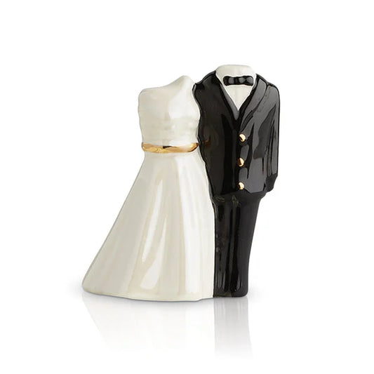 Nora Fleming Mini Retired Wedding Cake Bride and Groom Topper, Down the Aisle