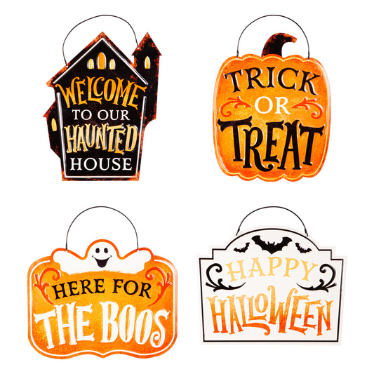 Printed Metal Hanging Halloween Decor Sign