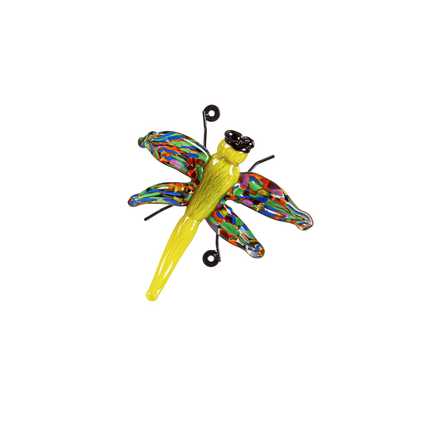 Mosaic Art Glass Dragonfly's With Iron Feet Wall Decor - Set of 3
