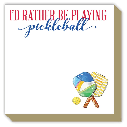 RosanneBeck Handpainted Luxe Notepad - I'd Rather Be Playing Pickleball