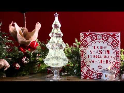 LED Liquid Motion Glitter Christmas Tree Table Decor