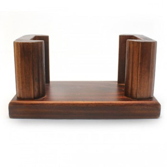 Dark Wood Cradle Coaster Stand