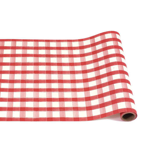 Red Painted Check Hester & Cook Table Runner