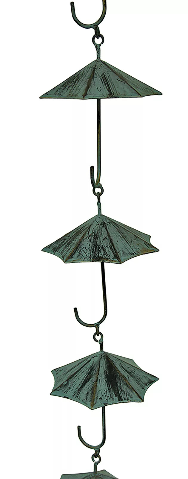 Verdigris Green Umbrella Rain Chain