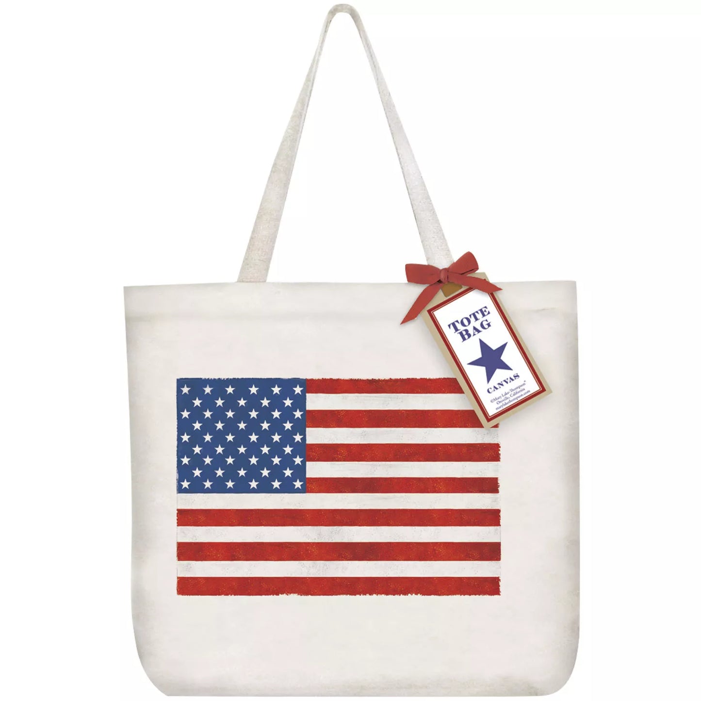 Patriotic American Flag Eco Friendly Canvas Tote Bag By Mary Lake Thompson