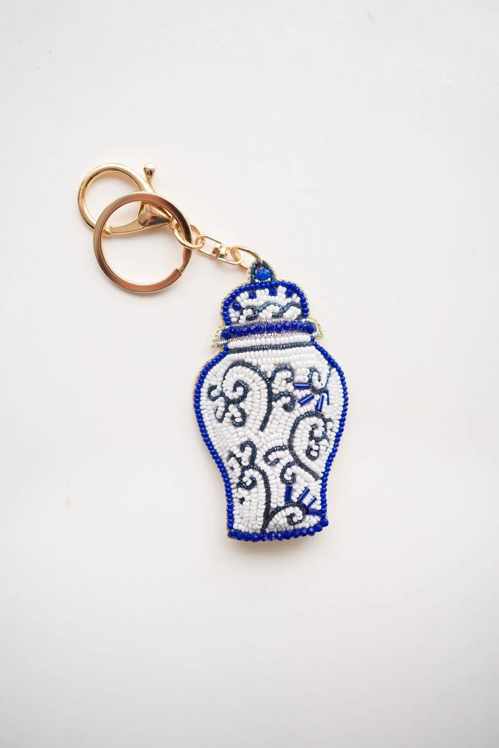 Spring Hand Beaded - Key Chain - Blue Ginger Jar