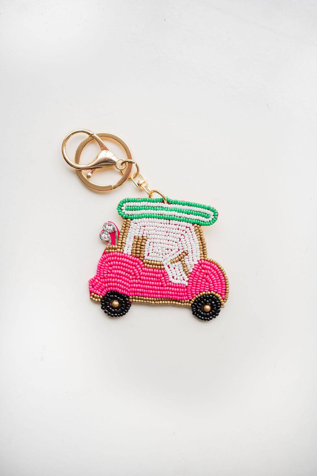 Lisi Lerch Hand Beaded Golf Cart Key Chain