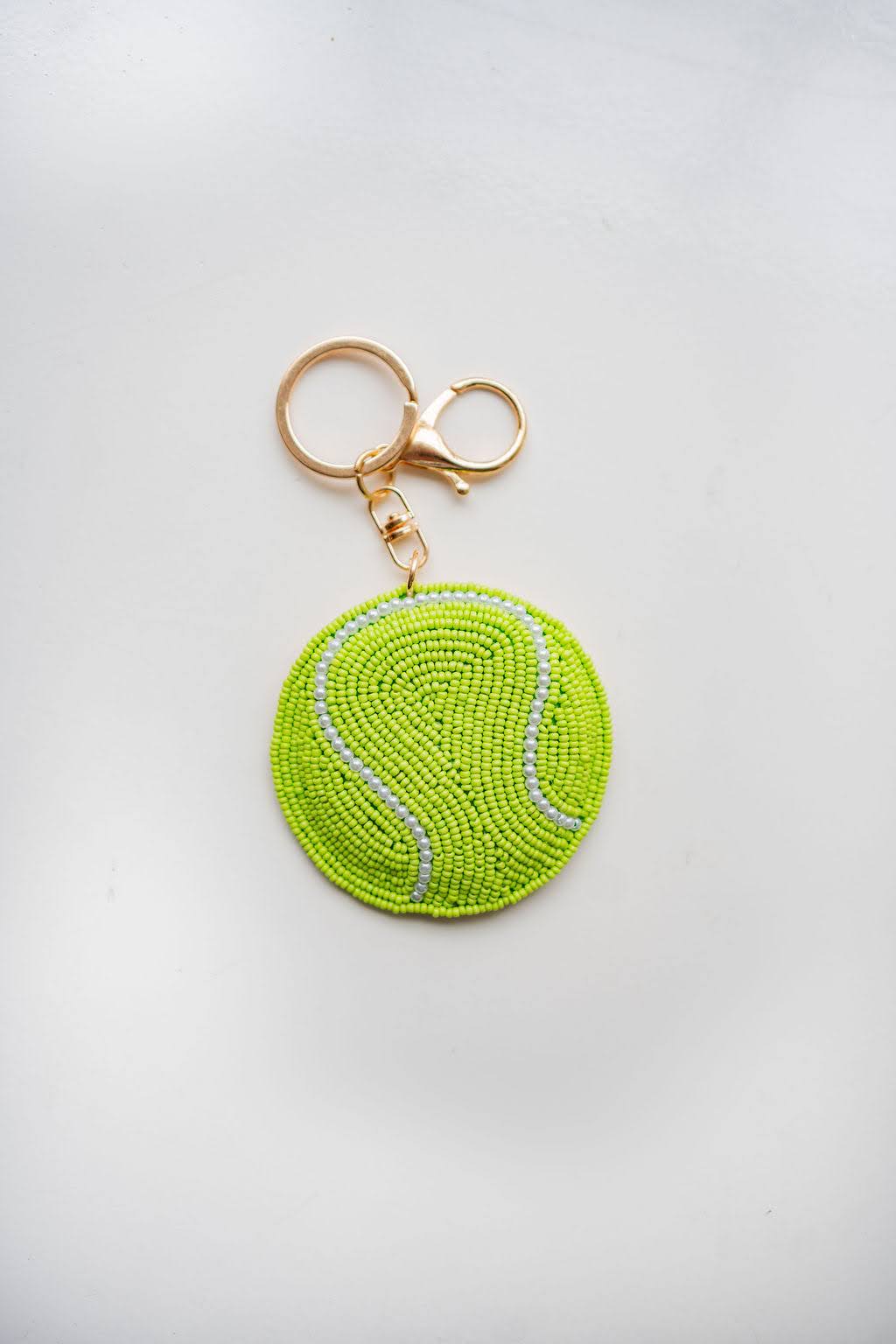 Lisi Lerch Hand Beaded Tennis Ball Key Chain