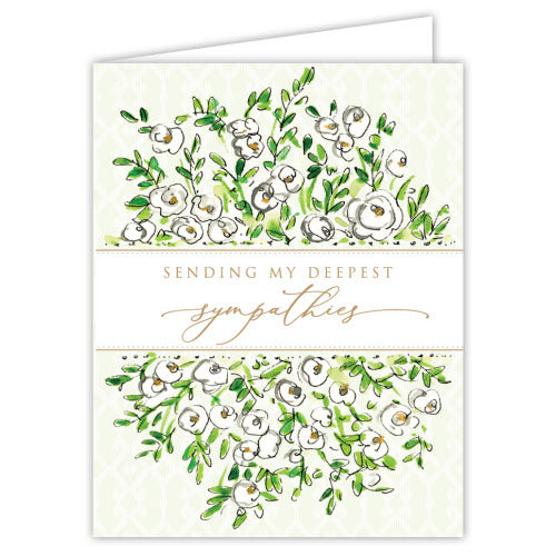 Handpainted Sympathy Card - Sending My Deepest Sympathies Greeting Card