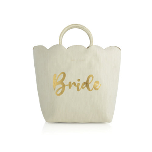 Shiraleah "Bride" Scalloped Edge Tote, Ivory