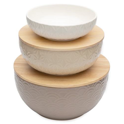 Neutral Ceramic Bowls With Lids