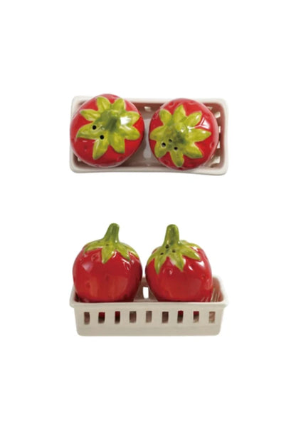 Strawberry S & P Shakers with Basket