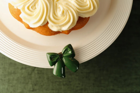 Nora Fleming Mini Green and Silver Bow