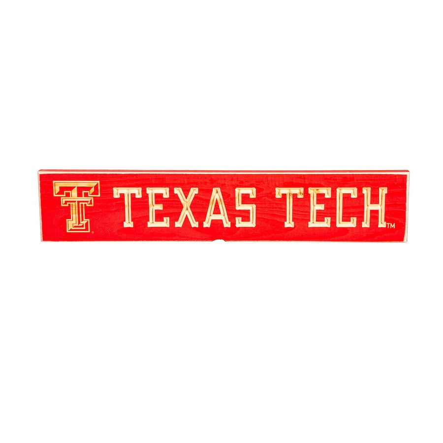 Texas Tech Red Raiders 18" x 3.5" Engraved Wood Sign