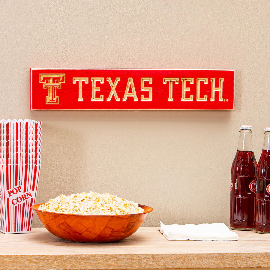 Texas Tech Red Raiders 18" x 3.5" Engraved Wood Sign