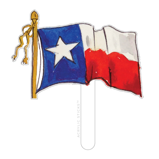 Texas Flag Acrylic Cake Topper