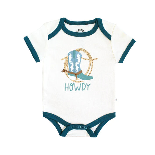 Howdy Western Cotton Ringer Baby Onesie