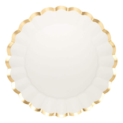 Charger Plate Gold & White - 8 Pack