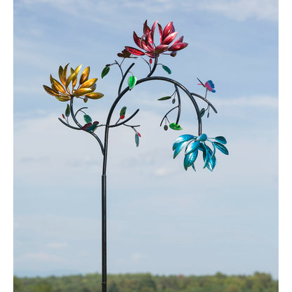 Wind Spinner Floral Garden Stake