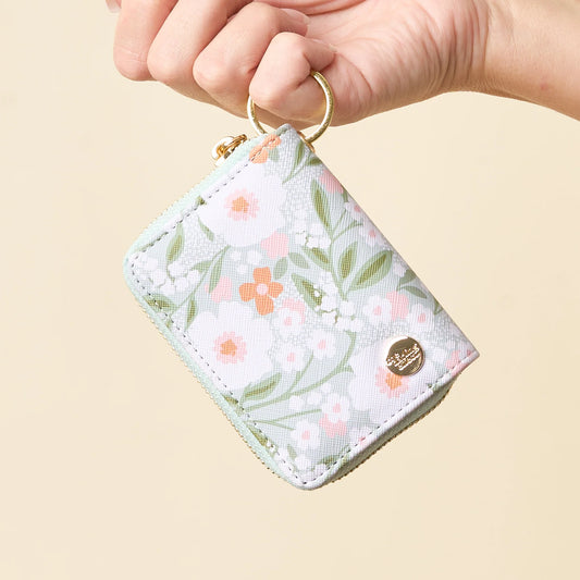 Zip Around Floral Keychain Wallet