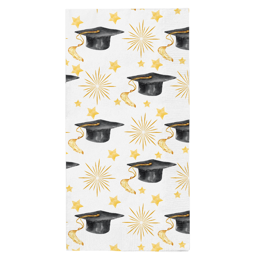 Sophistiplate Graduation Hat Paper Guest Towelor Hostess Napkin, Pack of 16