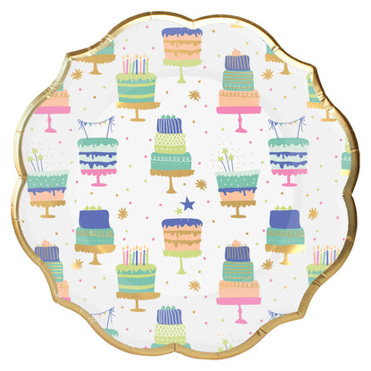 Sophistiplate  Birthday Party Candles Paper Salad or Dessert Plate, Pack of 8