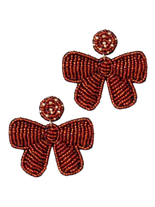 Red Bow Christmas Earrings