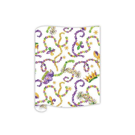 RosanneBeck Collections Handpainted Table Runner - Mardi Gras Beads