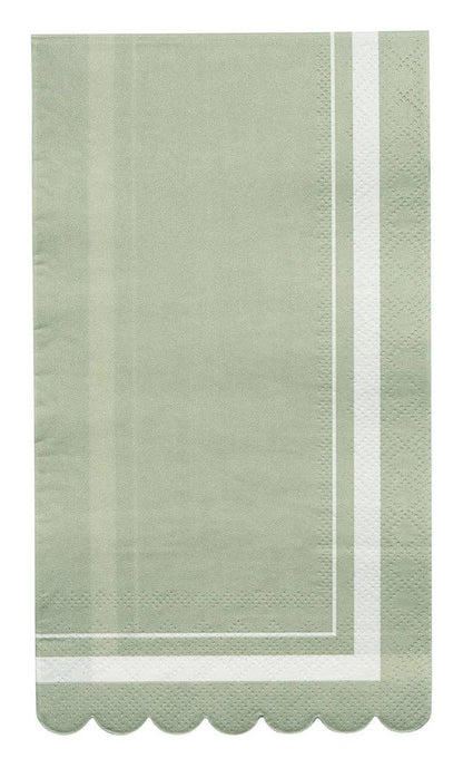 Sage Scalloped Edge Guest Napkin